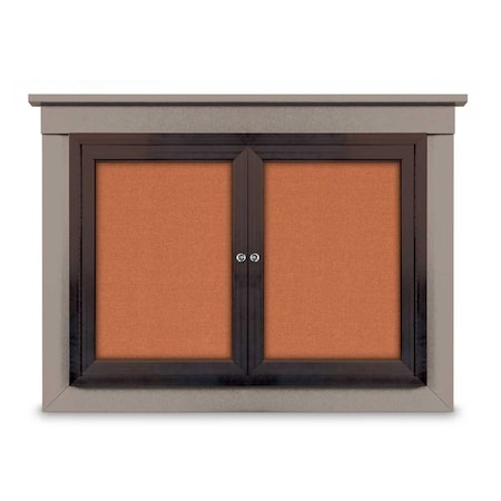 United Visual Products 36"x36" 1-Door Enclosed Letterboard, Grey Vinyl/Lt Oak UV2623O-LTOAK-GREYVL